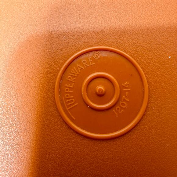 Tupperware 7" Seal N Serve Lid Replacement Orange (1207-14) Brown (1207-44) Vtg - Picture 13 of 13